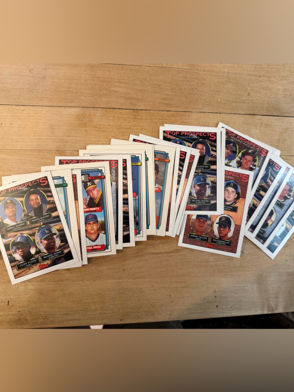 Topps Baseball Card Lot with Blue, Red, White and Black Accents